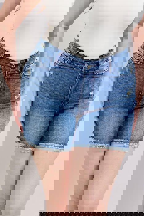 Judy Blue High Waist V Front w/ Shield Pockets Denim Short 15292