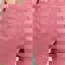  Judy Blue High Waist Garment Dyed Rose & Back Pocket Embroidery Denim Short 150347