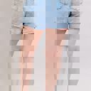  Judy Blue Mid Rise Garment Dyed Cyan Denim Short 150348