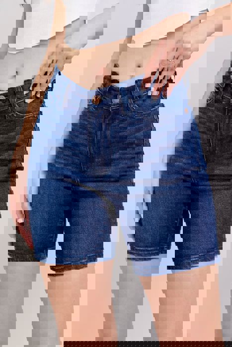 Judy Blue High Waist V-Front Bermuda Denim Short 15293
