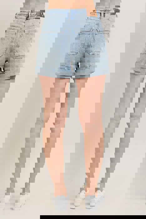 Judy Blue High Waist Cuffed Jogger Denim Short 150344