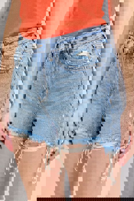 Judy Blue High Waist Rigid Magic Destroy Cut Off Denim Short 150254