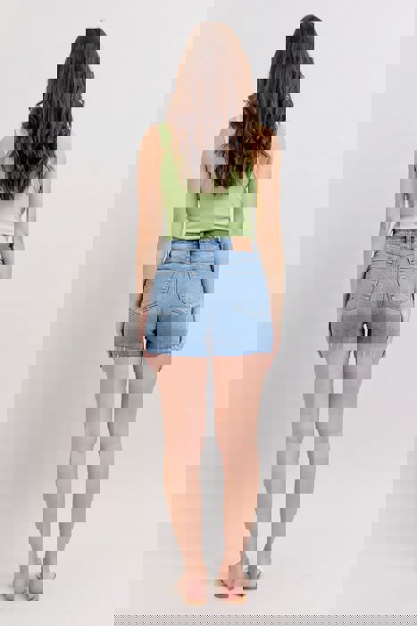 Judy Blue High Waist Stitch Over Destroy Detail Denim Short 15294