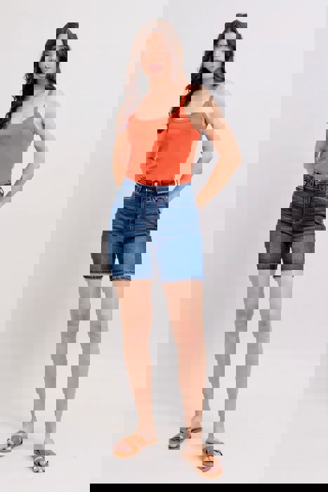 Judy Blue High Waist Bermuda w/ Back Flap Pocket Denim Short 15287