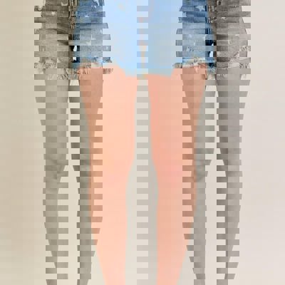Judy Blue High Waist Star Print Cut Off Denim Short 150226