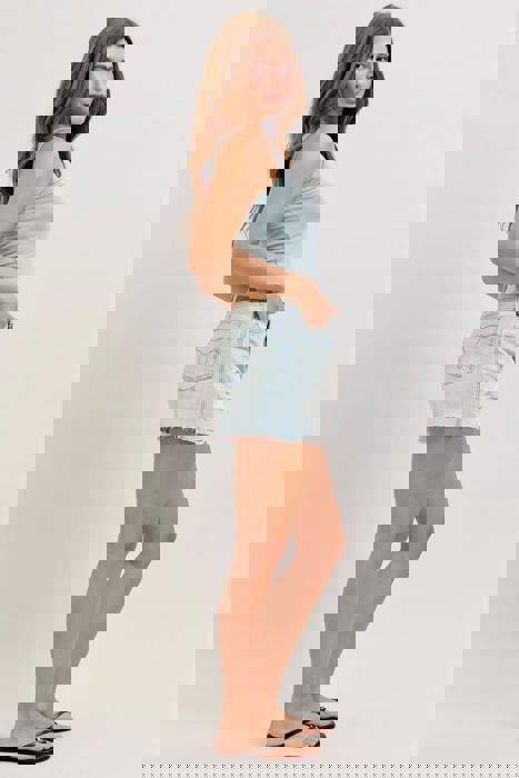 Judy Blue High Waist Rigid Magic Cut Off Denim Short 150380