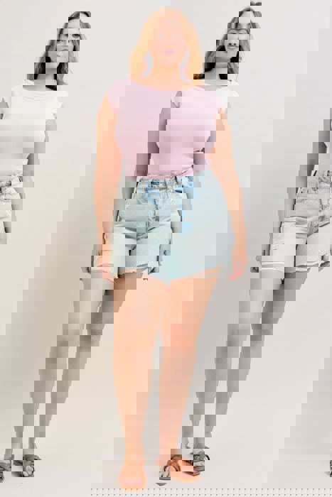 Judy Blue High Waist Rigid Magic Cut Off Denim Short 150380