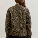  Judy Blue Boyfriend Leopard Print Denim Jacket 7885