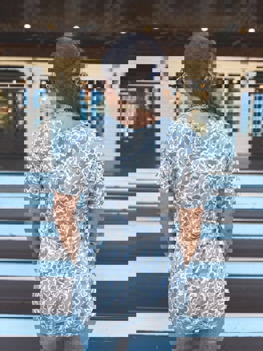 Birdie Soft Style V Neck Pocket Tee in Duck Camo