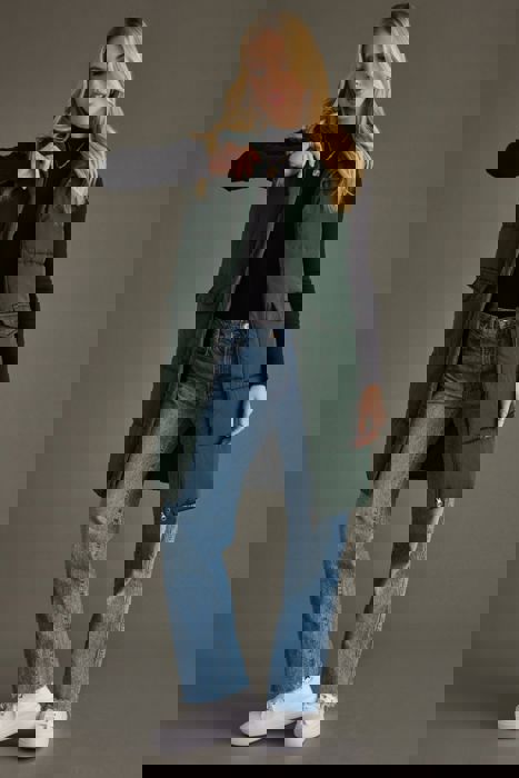 Panache Dark Green Long Puffer Vest