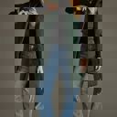  Panache Dark Green Long Puffer Vest