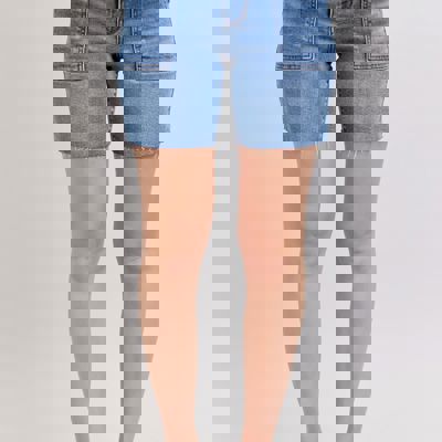 Judy Blue Mid Rise Bermuda with Flap Pockets Denim Short 15288