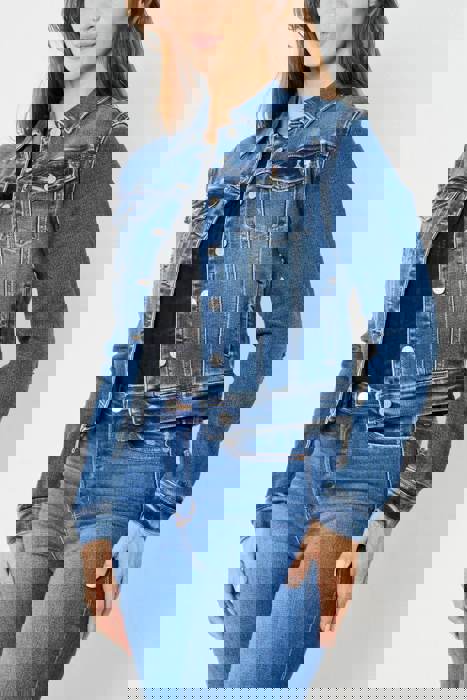 Judy Blue Classic Destroy Denim Jacket 7859