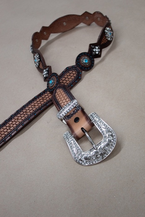 Lucky & Blessed Brown Handmade Braided Design Genuine Leather Belt