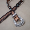  Lucky & Blessed Brown Handmade Braided Design Genuine Leather Belt