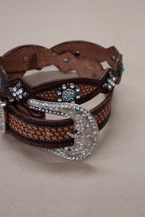 Lucky & Blessed Brown Handmade Braided Design Genuine Leather Belt