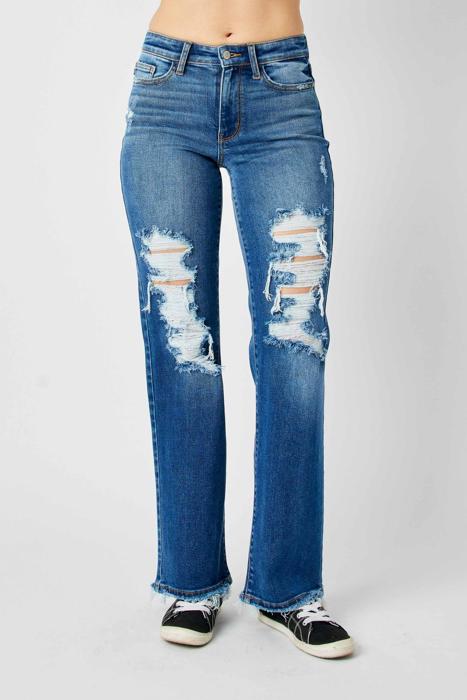 Judy Blue Mid Rise Dad Denim Jeans 82605 - Plus