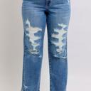  Judy Blue High Waist Destroy Straight Denim Jeans 88447 - Plus