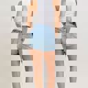  Judy Blue High Waist Rigid Magic Raw Side Seams Denim Short 150368