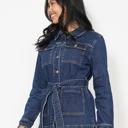  Judy Blue Mid Length Denim Utility Side Slit Jacket 7876