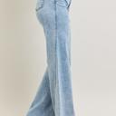  Judy Blue High Waist Stone Wash Retro Skewed Hem Wide Leg Denim Jeans 82654