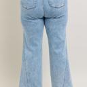  Judy Blue High Waist Stone Wash Retro Skewed Hem Wide Leg Denim Jeans 82654 - Plus