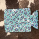  The Swanky Blossom Regular Can Cooler, Teal Leopard