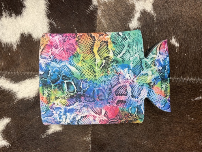 The Swanky Blossom Regular Can Cooler, Rainbow Snakeskin