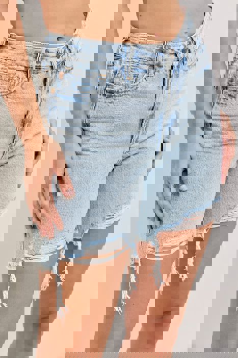 Judy Blue High Waist Rigid Magic Phone Pocket Dad Denim Short 150363