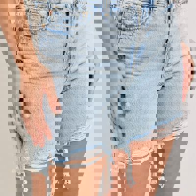 Judy Blue High Waist Rigid Magic Phone Pocket Dad Denim Short 150363