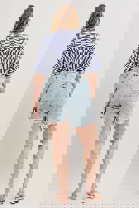 Judy Blue High Waist Rigid Magic Phone Pocket Dad Denim Short 150363