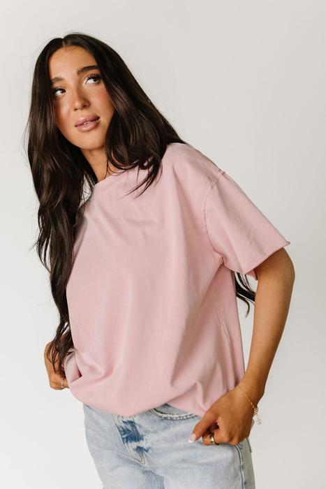 Ampersand Boyfriend Short Sleeve Top - Pink, Blue & White