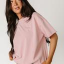  Ampersand Boyfriend Short Sleeve Top - Pink, Blue & White