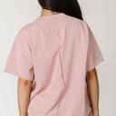  Ampersand Boyfriend Short Sleeve Top - Pink, Blue & White