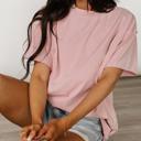  Ampersand Boyfriend Short Sleeve Top - Pink, Blue & White