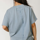  Ampersand Boyfriend Short Sleeve Top - Pink, Blue & White