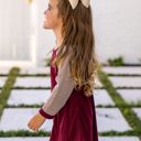  Southern Grace Girl's Maroon Striped Top