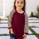  Southern Grace Girl's Maroon Striped Top