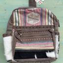  Olay LB105 Aztec Hair on Hide Leather Backpack Purse