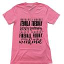  Texas True Threads Weekday Drinks V-Neck Tee, Pink