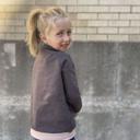  Ampersand Kid’s Side Zip Pullover, Charcoal & Dusty Mauve