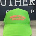  "Drunk O'Clock Somewhere" Puff Ink Lime Green Trucker Hat