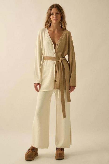 Promesa Promise the Label Colorblock Belted Cardigan