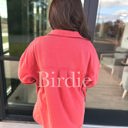  Birdie French Terry Shacket in Coral Red