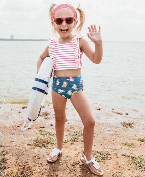 Ruggedbutts Baby Pink Seersucker Swimwear Headband