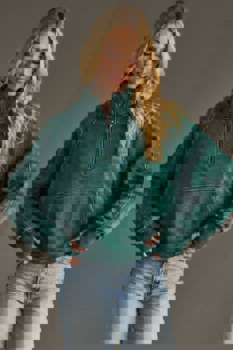 Panache Dark Green Quarter Zip Sweatshirt