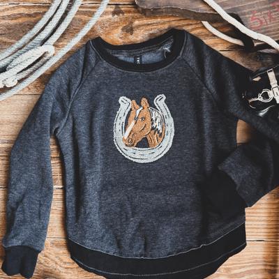 2 Fly Kid's Good Ol Days Long Sleeve Tee, Charcoal