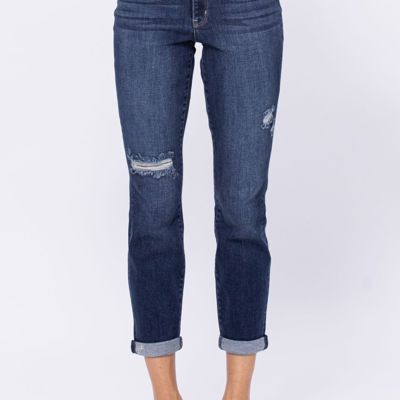 Judy Blue High Rise Destroy Boyfriend Denim Jeans 82328