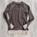 Ampersand Kid’s Side Zip Pullover, Charcoal & Dusty Mauve