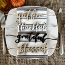  Wooden Thanksgiving Place Setting Words